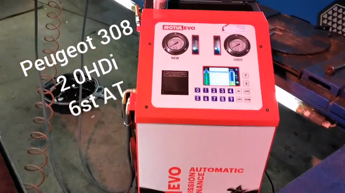 Výmena prevodového oleja preplachom Peugeot 308 2.0HDi Automat